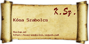 Kósa Szabolcs névjegykártya