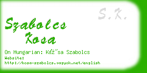 szabolcs kosa business card